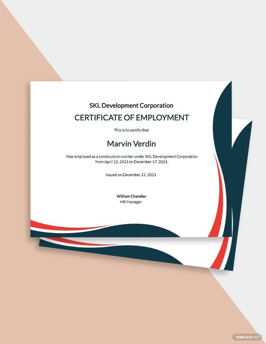 Construction Worker Certificate Template