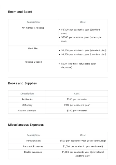 Free Academic Price List Template to Edit Online
