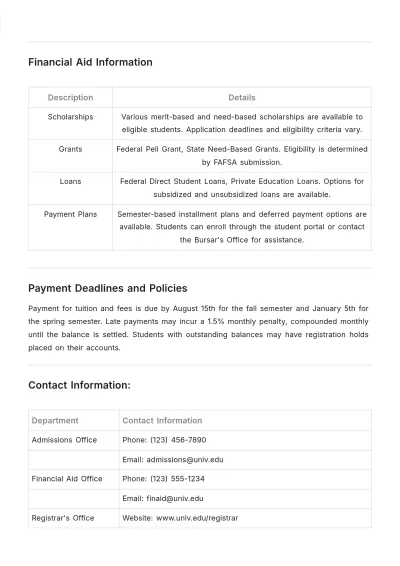 Free Academic Price List Template to Edit Online
