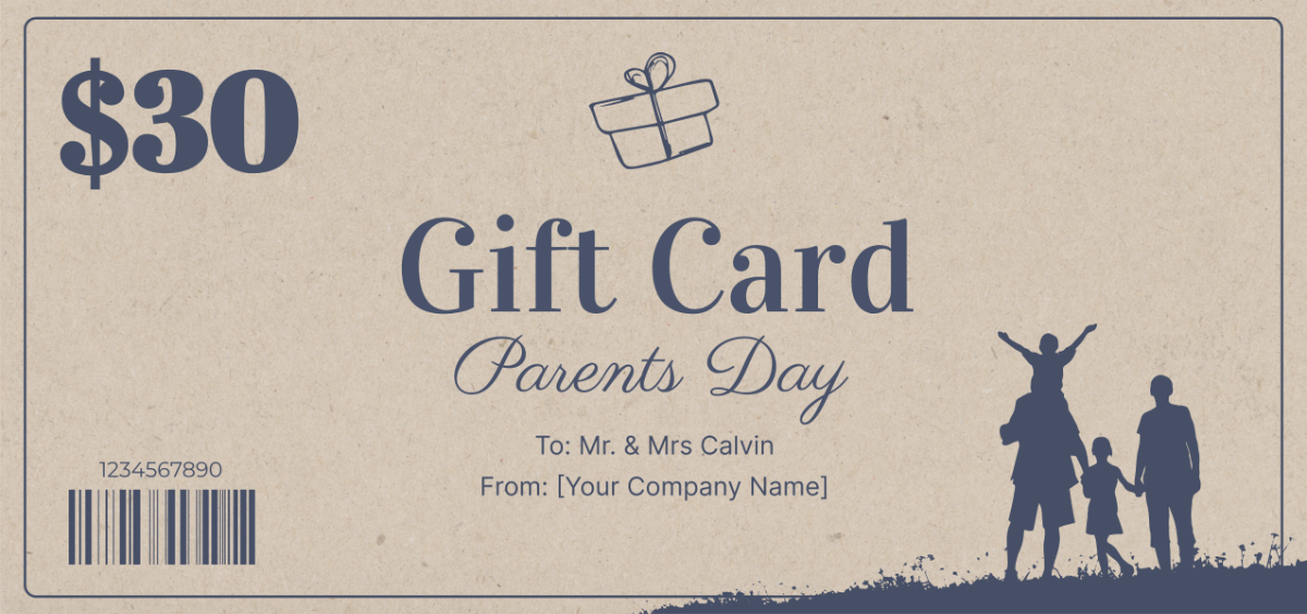 Parents Day Gift Card