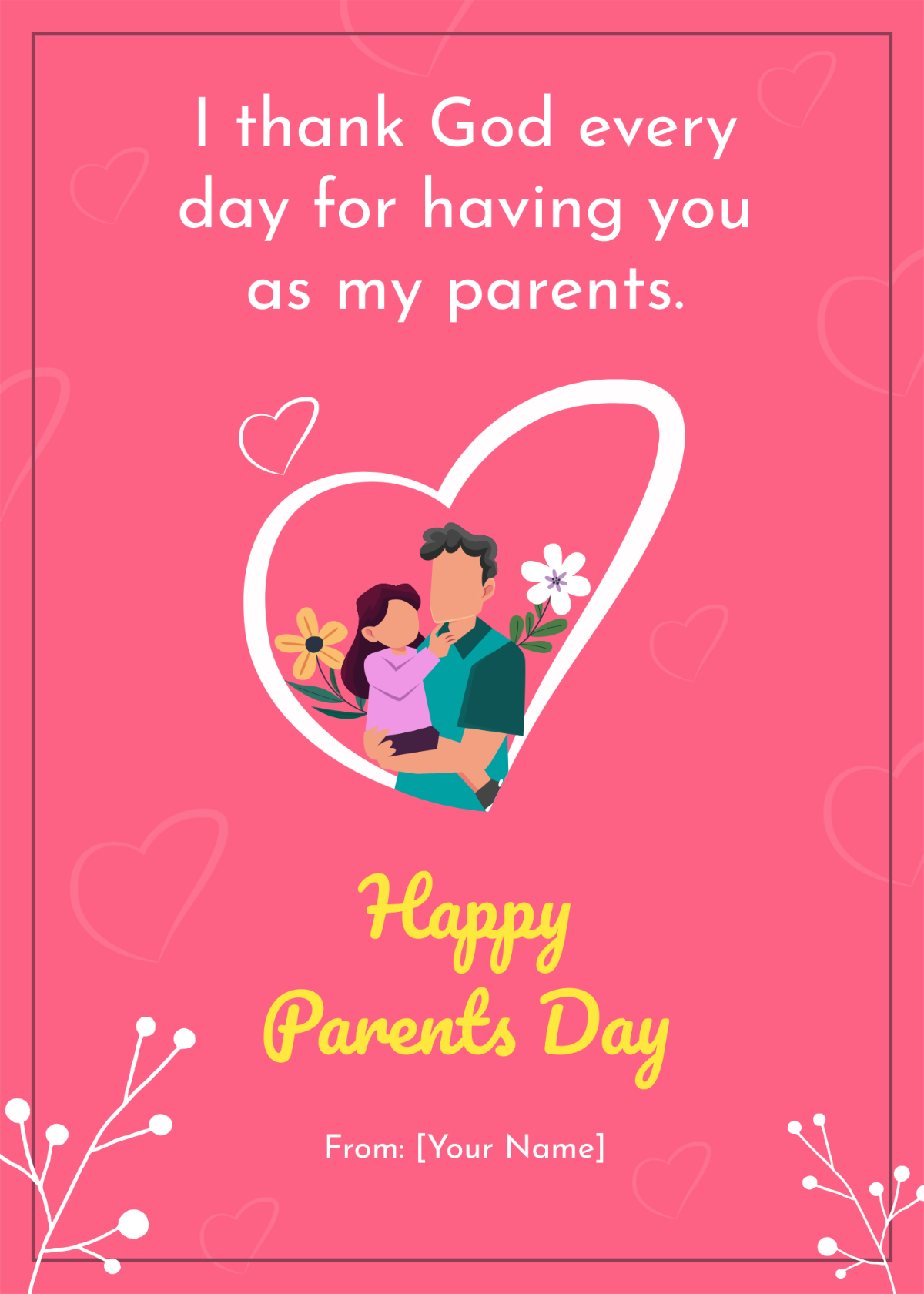 Parents Day Card for Kids