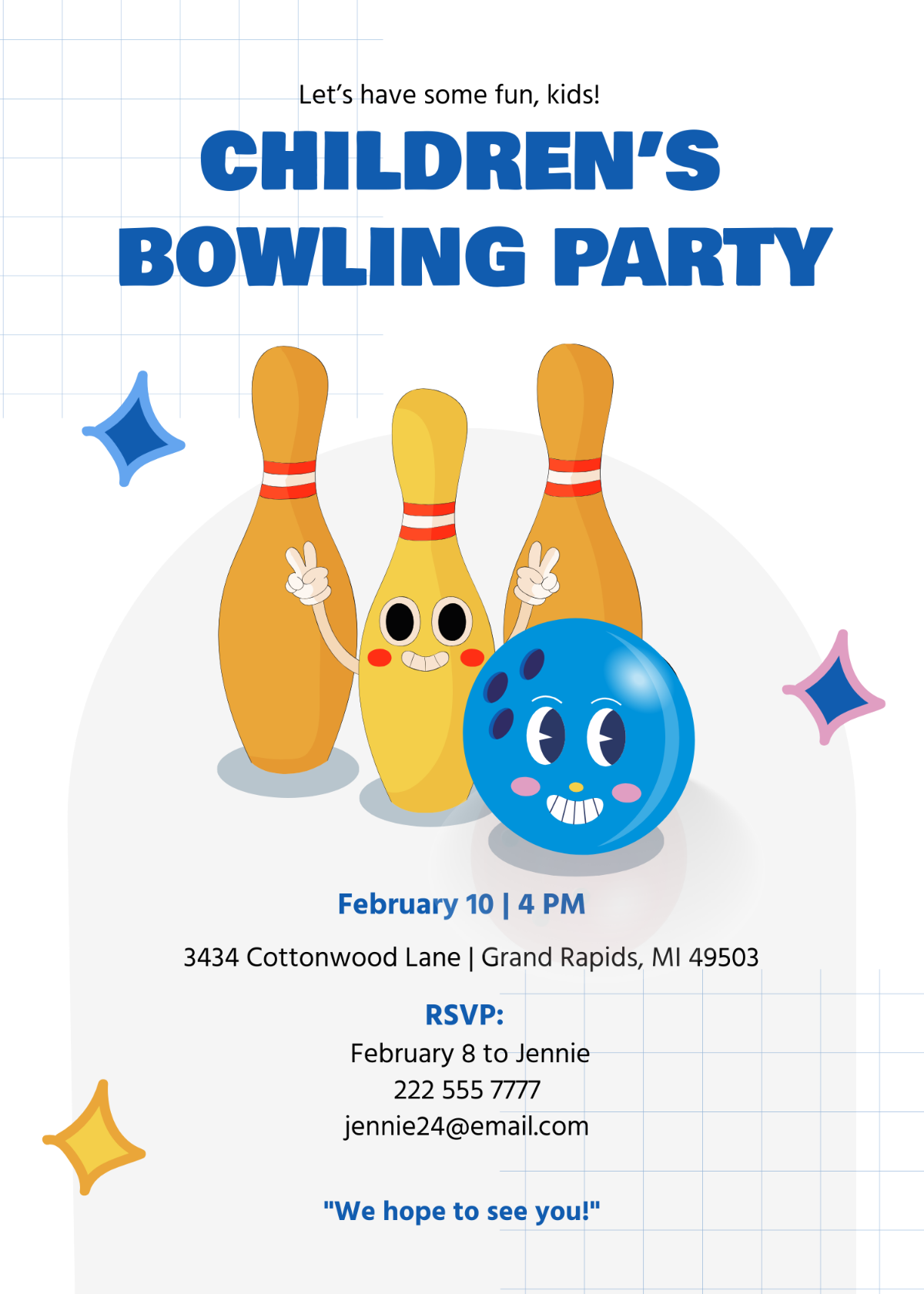 Children Bowling Invitation