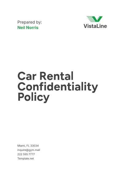 Free Car Rental Confidentiality Policy Template to Edit Online