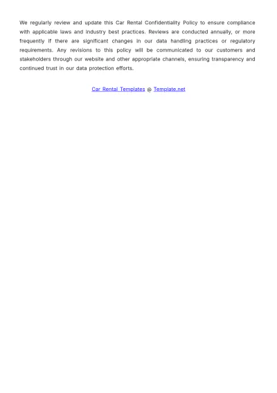Free Car Rental Confidentiality Policy Template to Edit Online