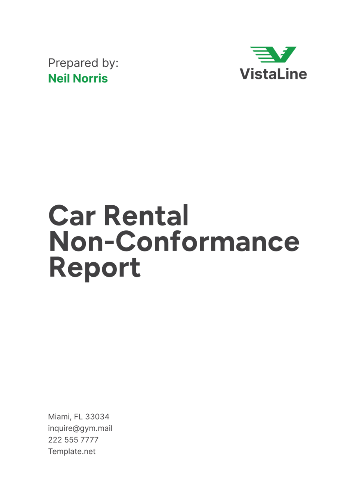 Car Rental Non-Conformance Report Template - Edit Online & Download