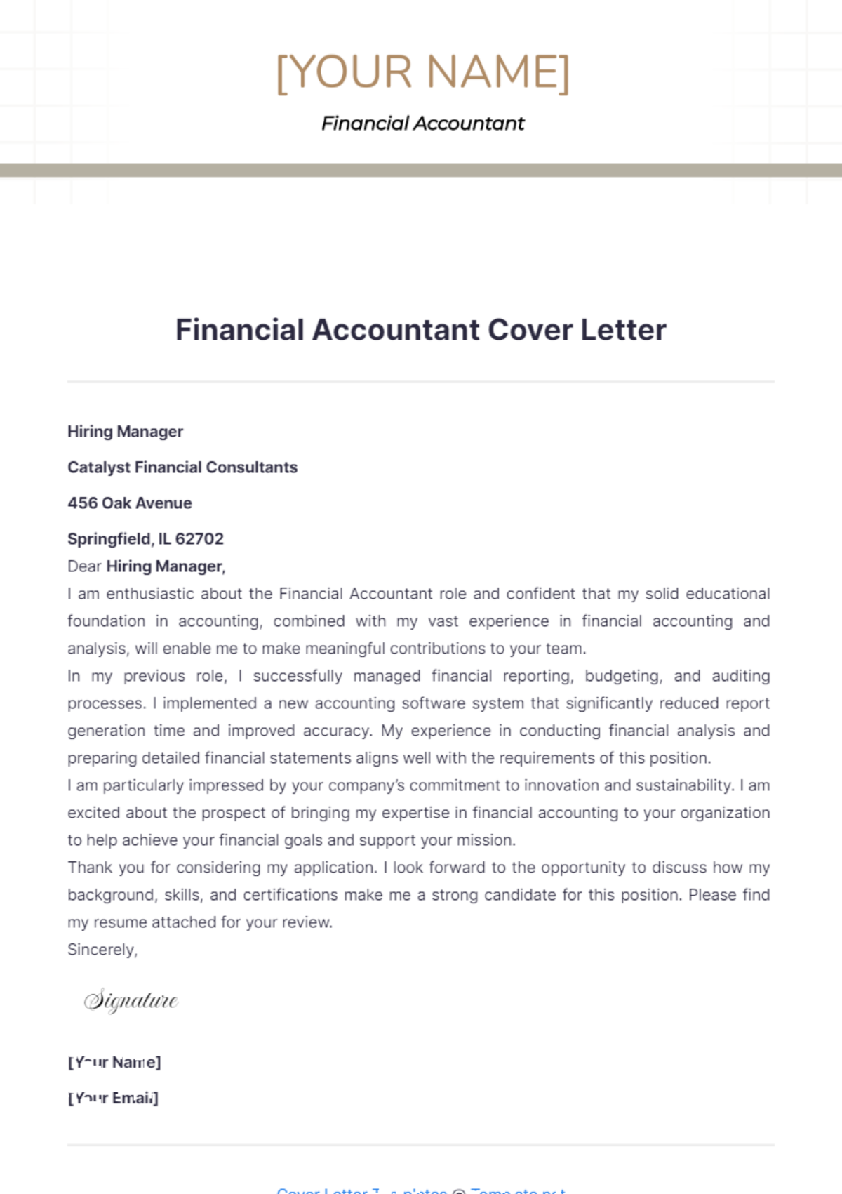 examples of financial accountant cover letter