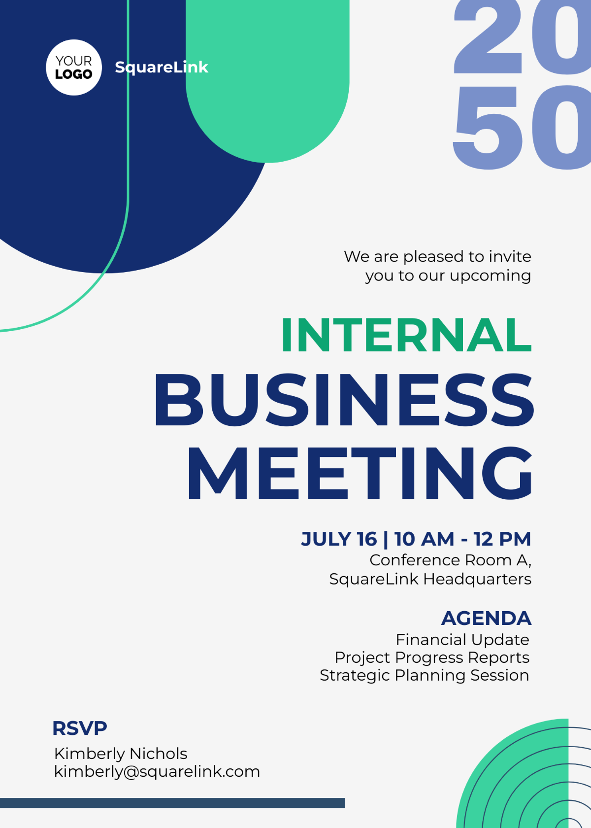 Business Internal Meeting Invitation