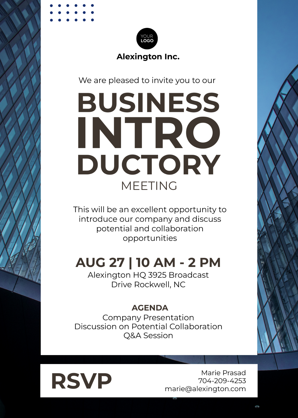 Business Introductory Meeting Invitation