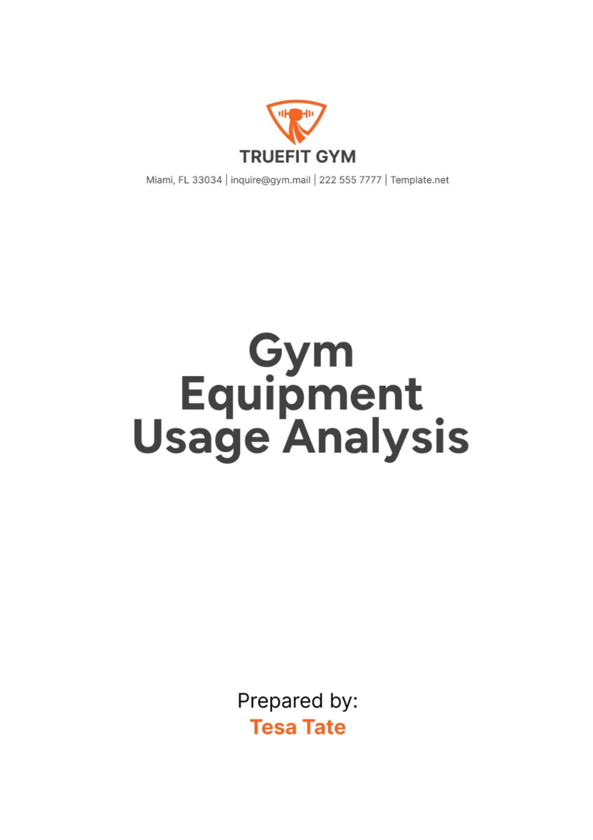 Gym Equipment Usage Analysis Template - Edit Online & Download