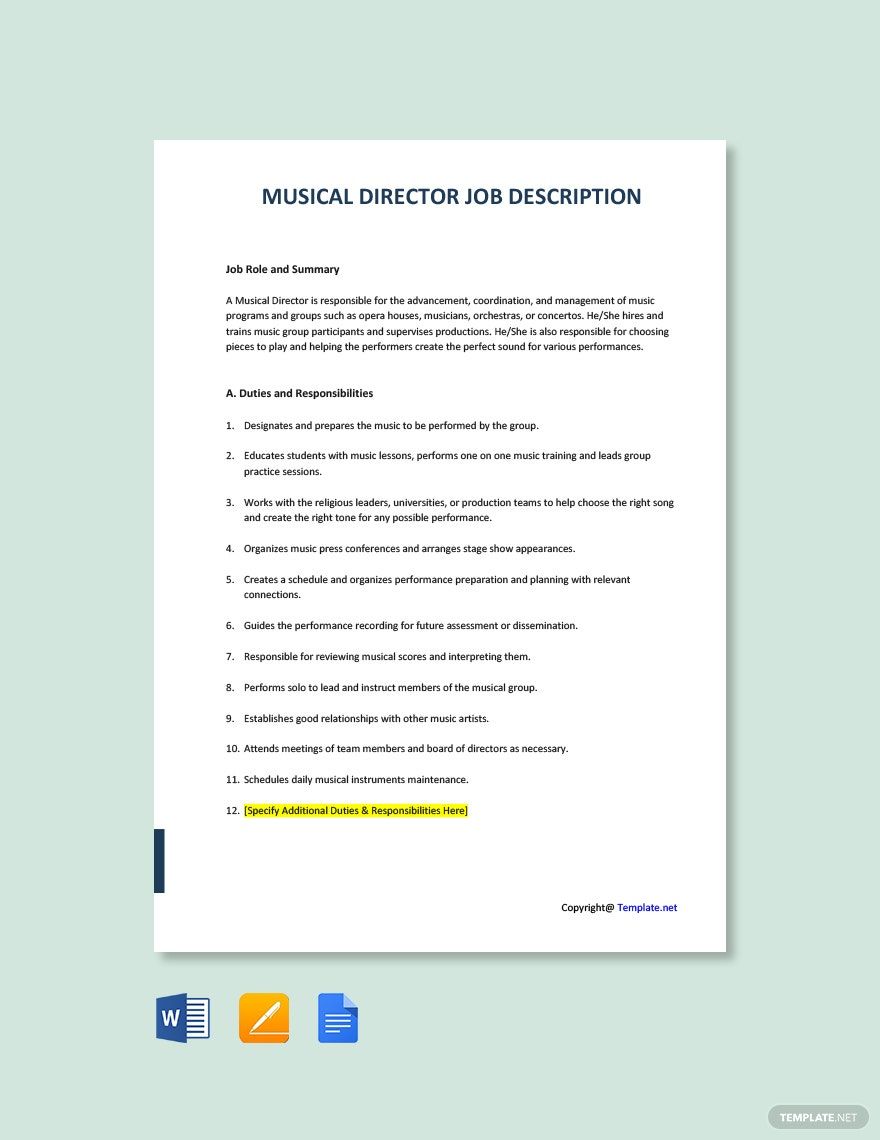 Musical Template in Word FREE Download