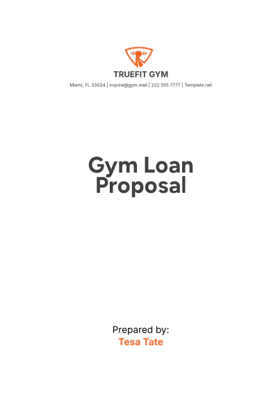 Free Gym Loan Proposal Template to Edit Online
