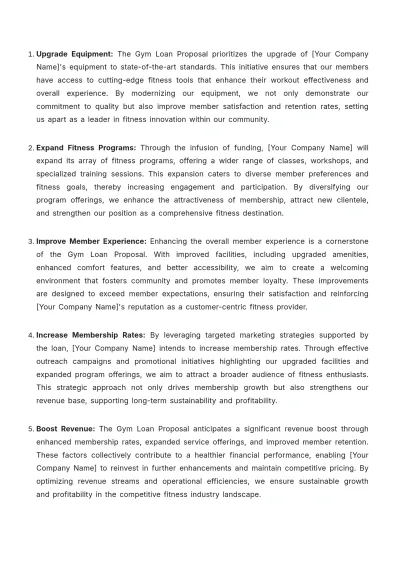 Free Gym Loan Proposal Template to Edit Online