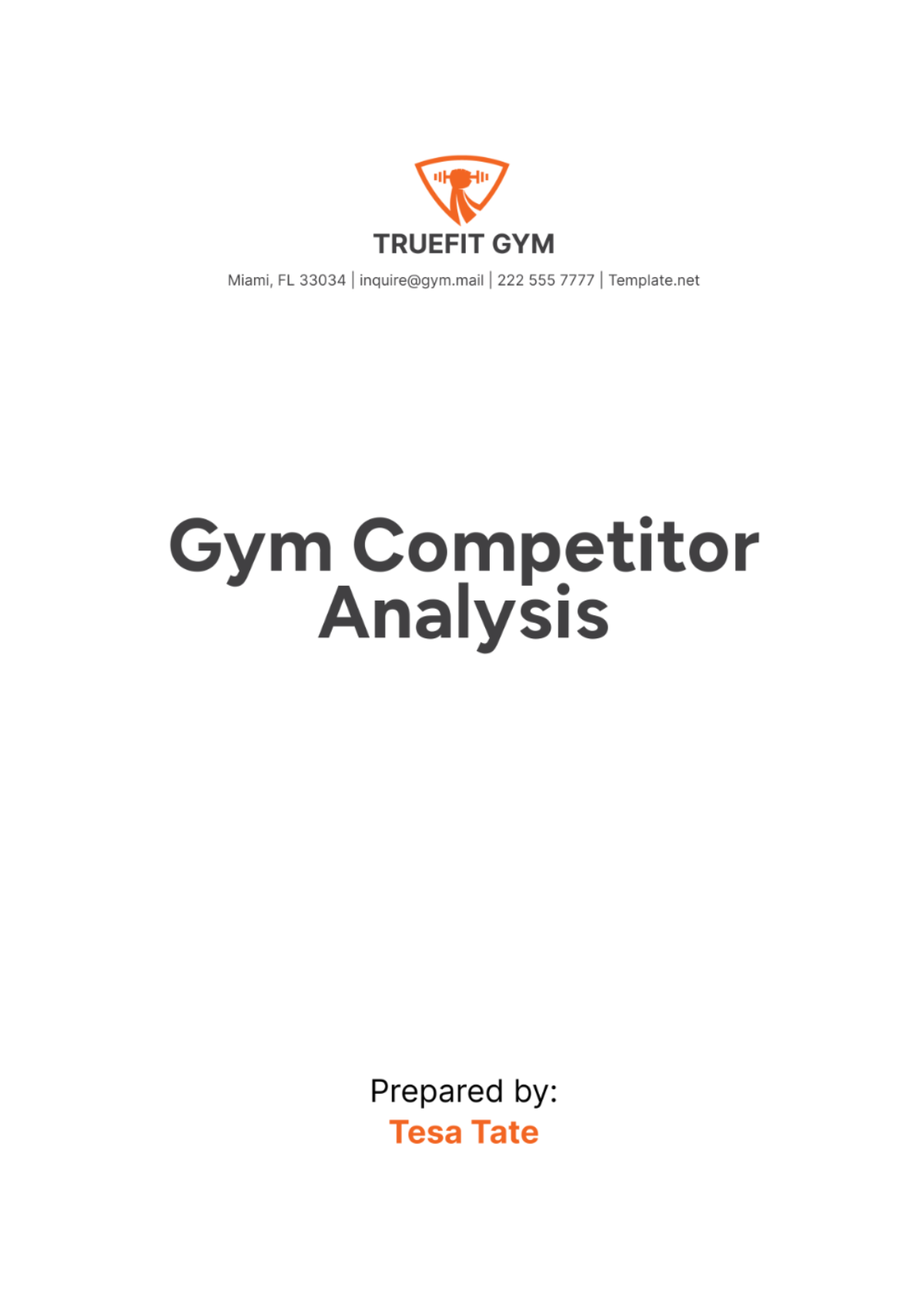 Gym Competitor Analysis Template - Edit Online & Download