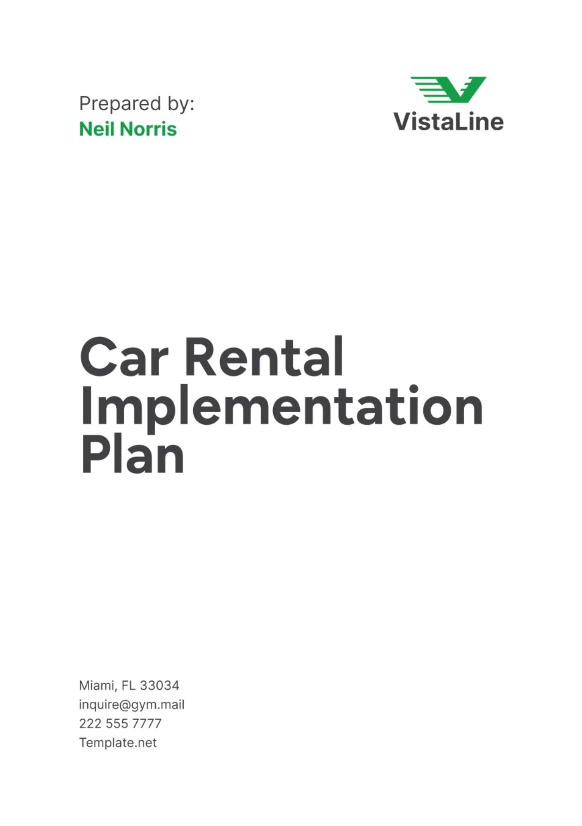 Car Rental Implementation Plan Template - Edit Online & Download