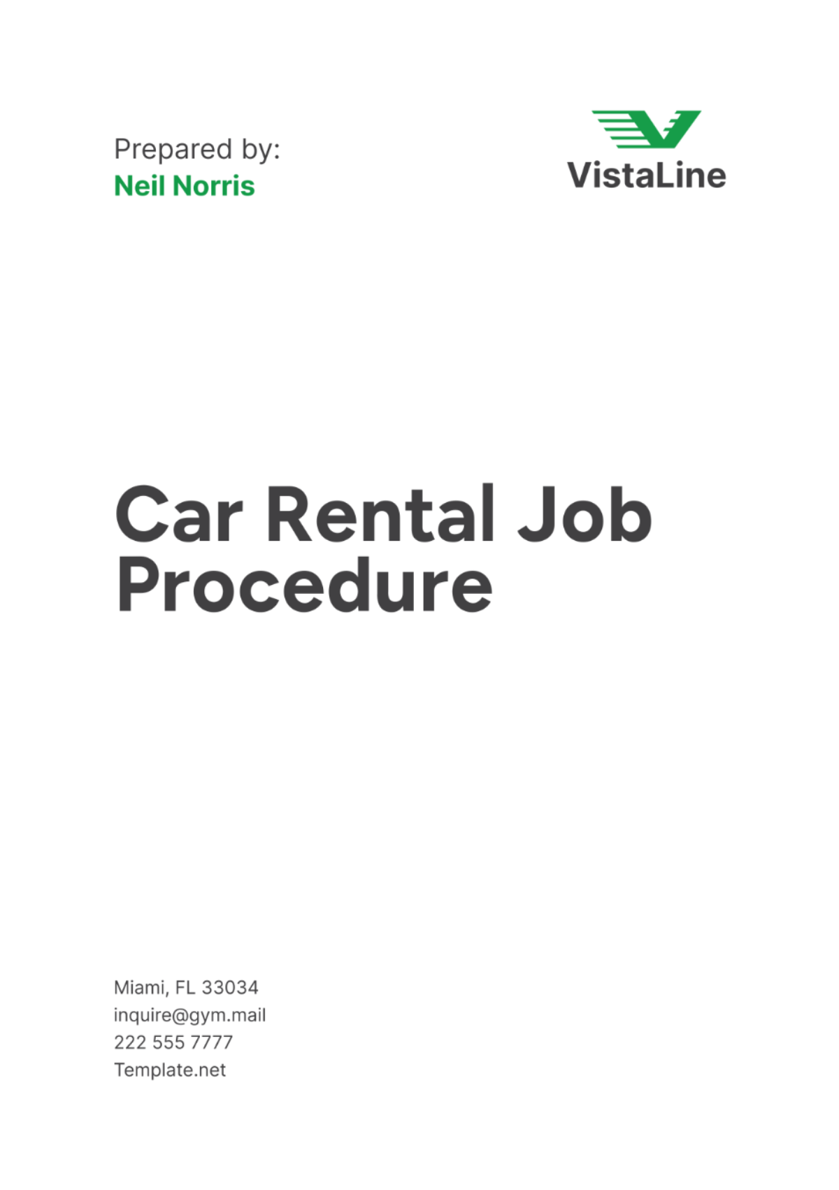 Car Rental Job Procedure Template - Edit Online & Download