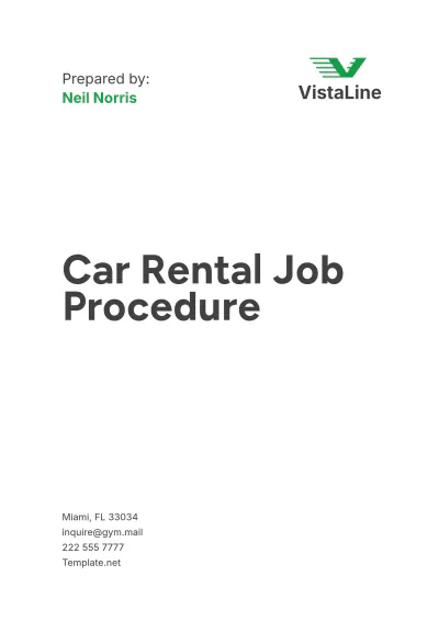 Free Car Rental Job Procedure Template to Edit Online
