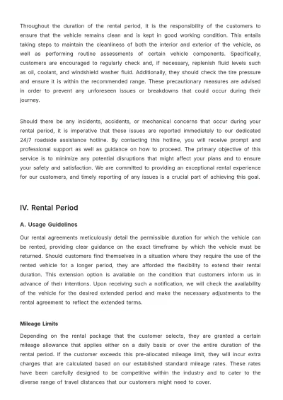 Free Car Rental Job Procedure Template to Edit Online