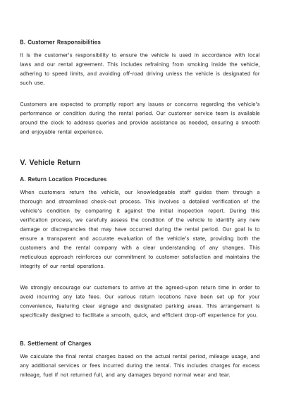 Free Car Rental Job Procedure Template to Edit Online