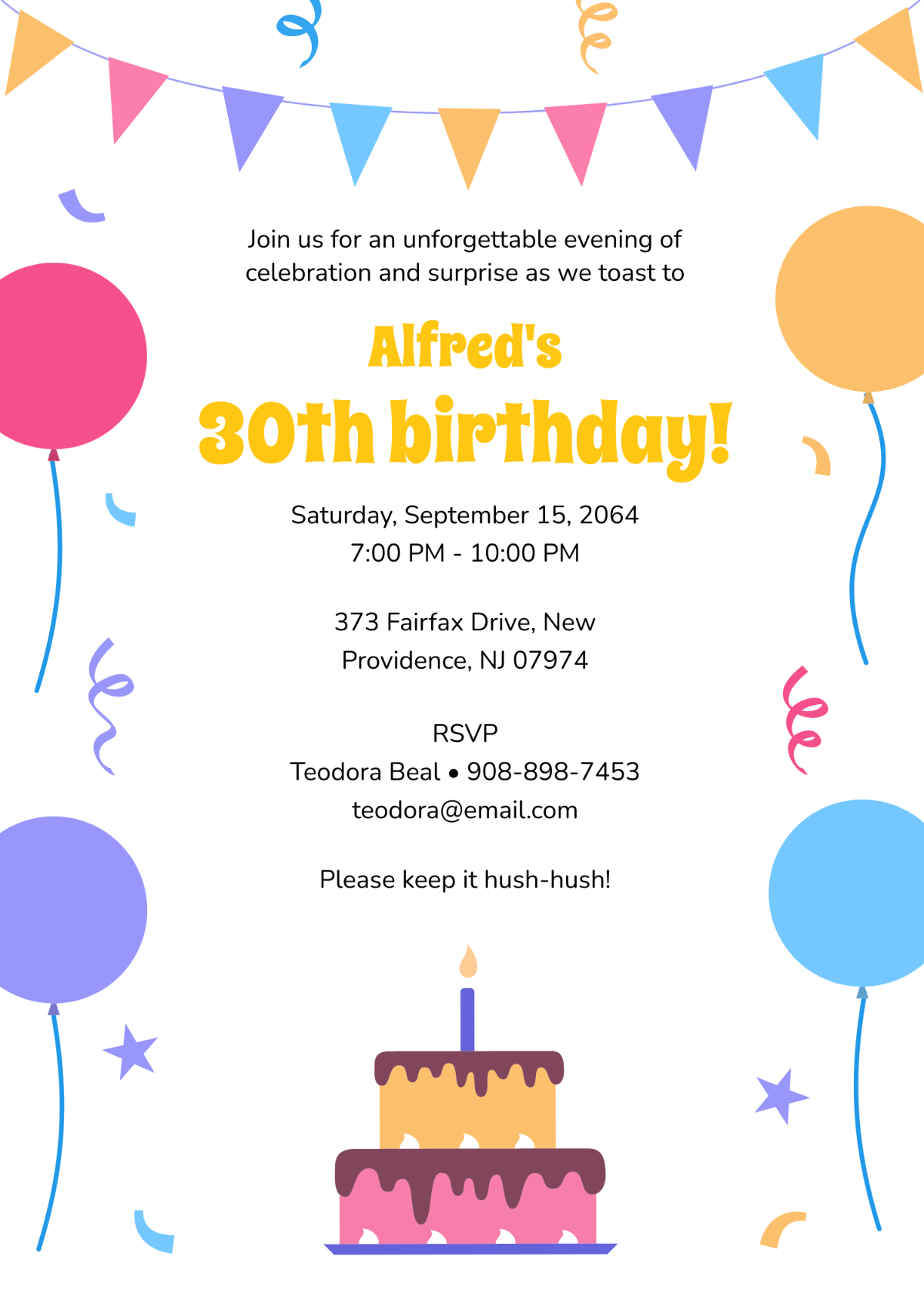 Surprise 30Th Birthday Party Invitation