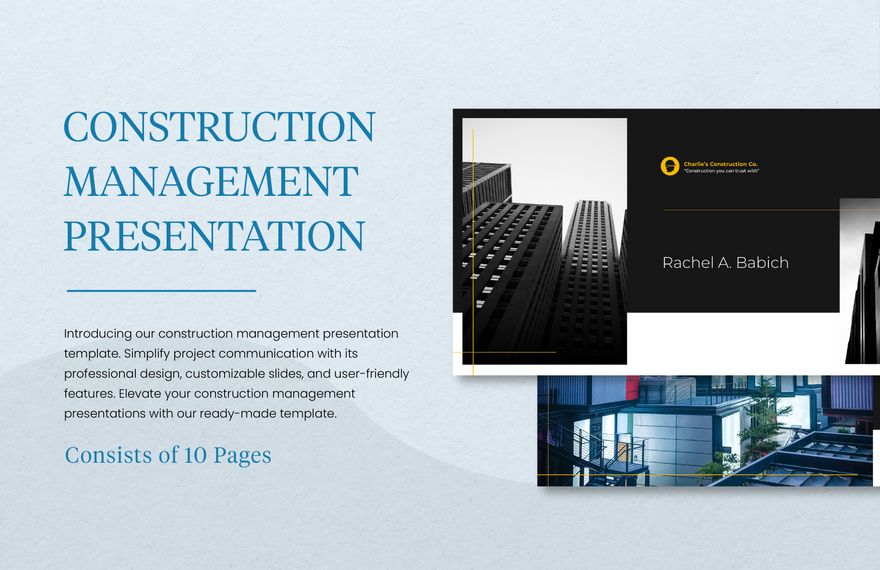 construction management presentation template