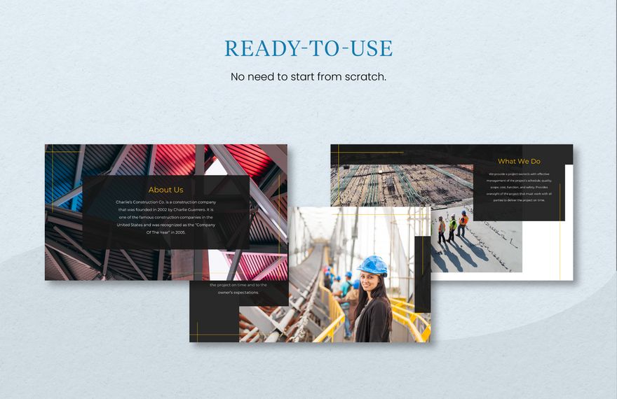 construction management presentation template