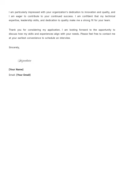 Free Senior Software Quality Assurance Engineer Cover Letter to Edit Online