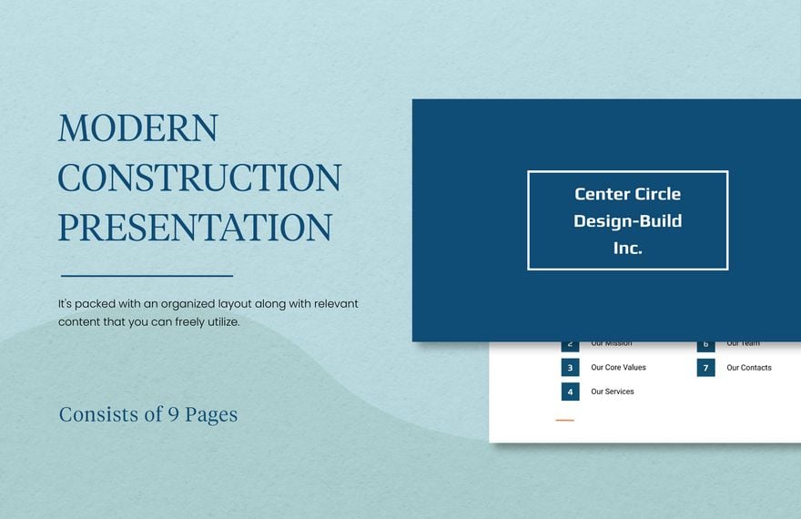 Modern Construction Presentation Template