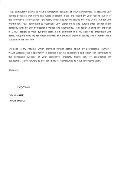 Free UX/UI Software Engineer Cover Letter to Edit Online