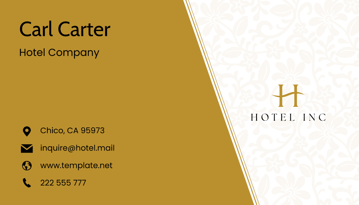 Hotel Company Business Card