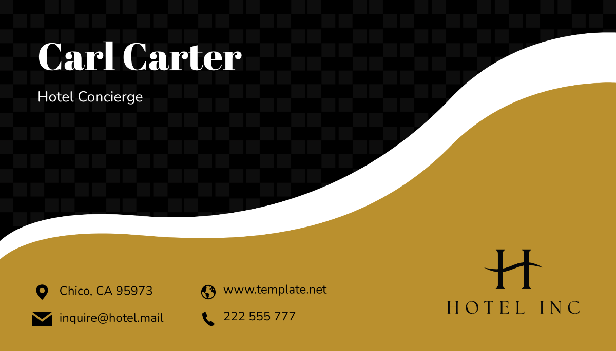Hotel Concierge Business Card