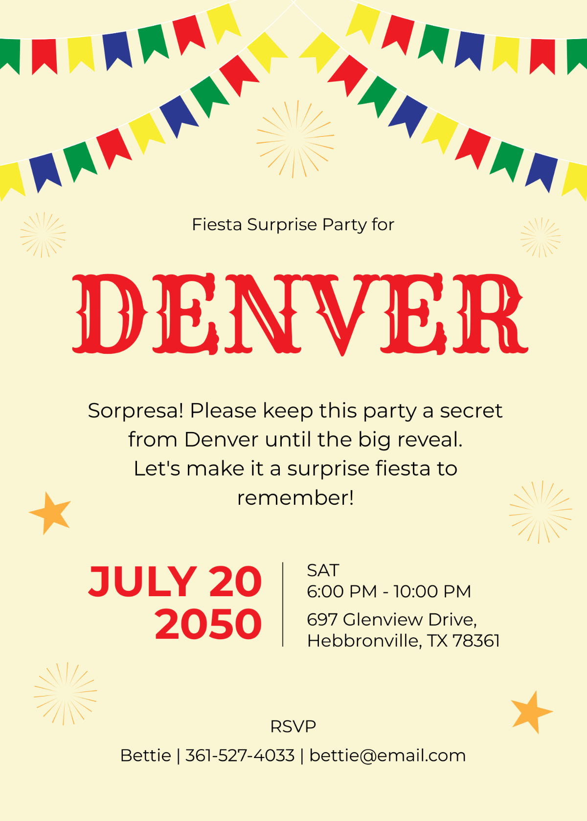 Fiesta Surprise Party Invitation