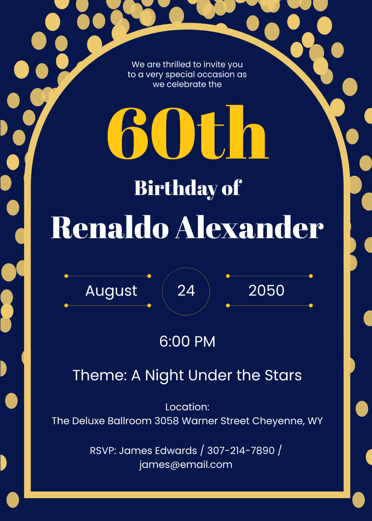 60th Surprise Birthday Party Invitation