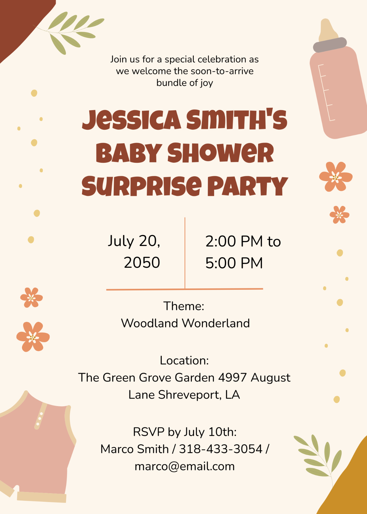 Baby Shower Surprise Party Invitation