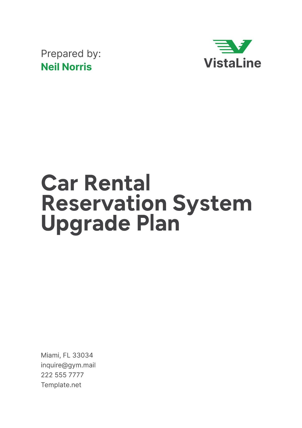 Car Rental Reservation System Upgrade Plan Template - Edit Online & Download