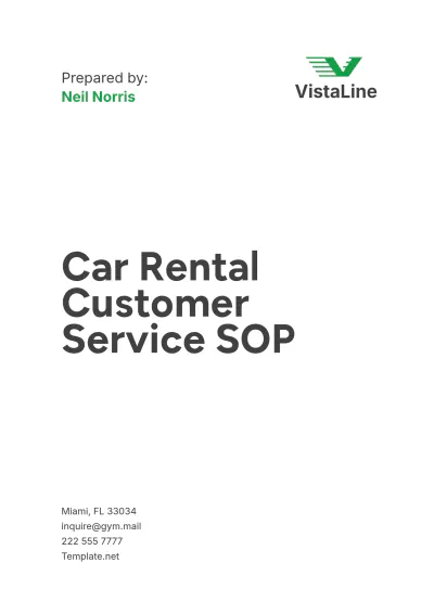 Free Car Rental Customer Service SOP Template to Edit Online