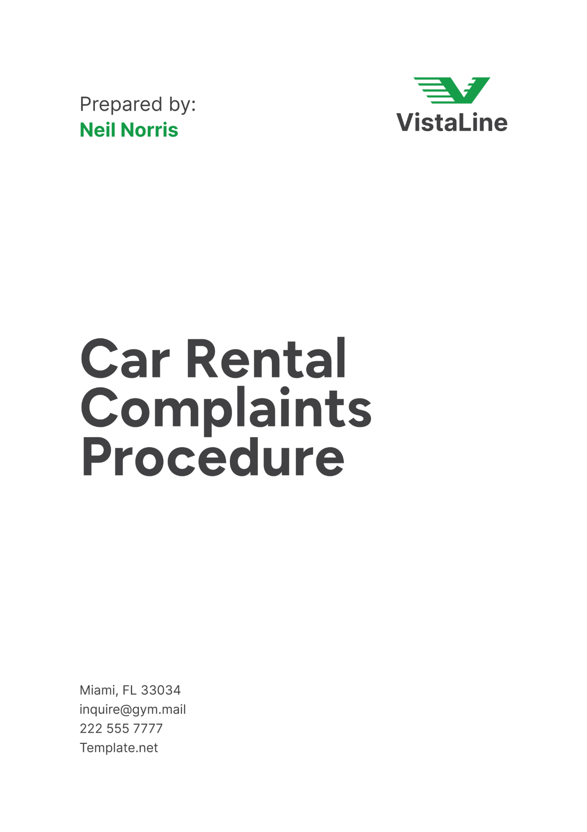 Car Rental Complaints Procedure Template - Edit Online & Download