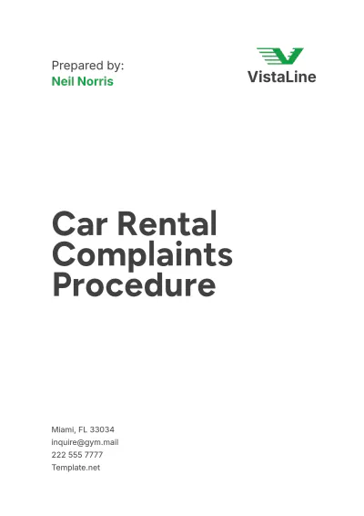 Free Car Rental Complaints Procedure Template to Edit Online
