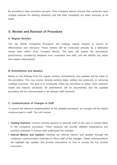 Free Car Rental Complaints Procedure Template to Edit Online