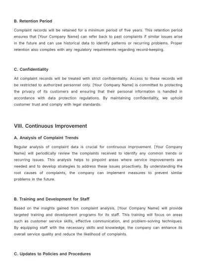 Free Car Rental Complaints Procedure Template to Edit Online