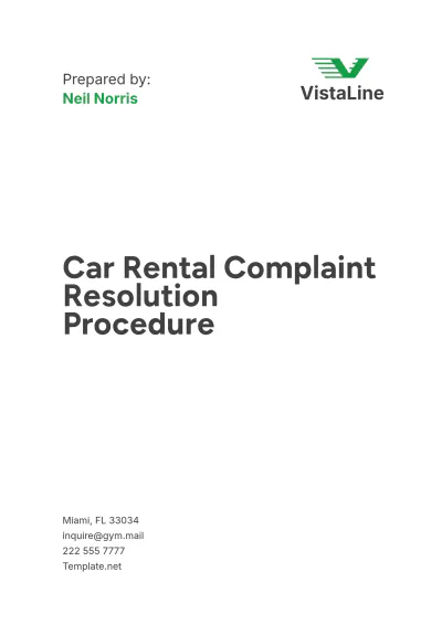 Free Car Rental Complaint Resolution Procedure Template to Edit Online
