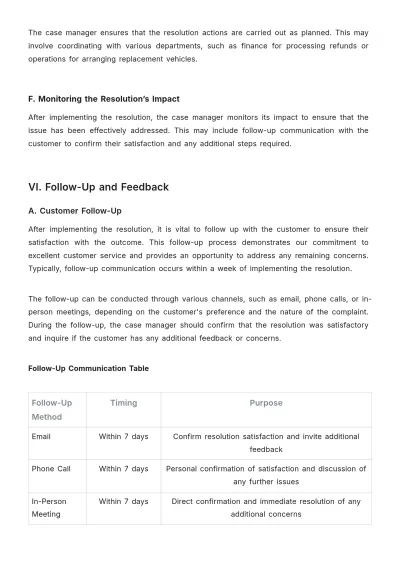 Free Car Rental Complaint Resolution Procedure Template to Edit Online