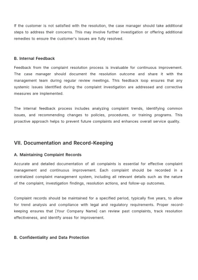 Free Car Rental Complaint Resolution Procedure Template to Edit Online