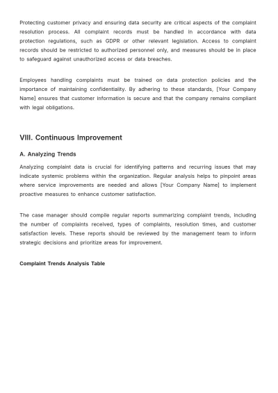 Free Car Rental Complaint Resolution Procedure Template to Edit Online