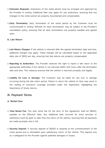 Free Car Rental Customer Service Agreement Template to Edit Online
