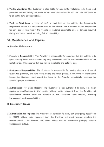 Free Car Rental Customer Service Agreement Template to Edit Online