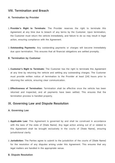 Free Car Rental Customer Service Agreement Template to Edit Online