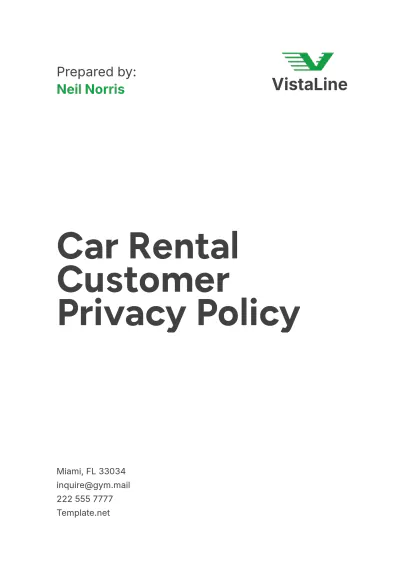 Free Car Rental Customer Privacy Policy Template to Edit Online