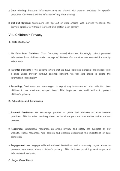 Free Car Rental Customer Privacy Policy Template to Edit Online