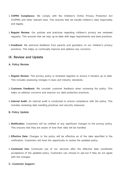 Free Car Rental Customer Privacy Policy Template to Edit Online
