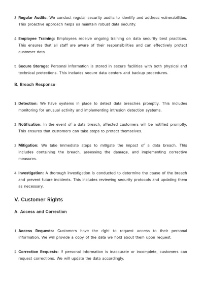 Free Car Rental Customer Privacy Policy Template to Edit Online